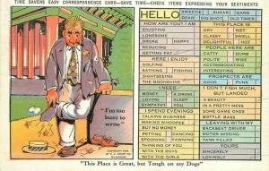 Busy Person Checklist Comic Humor Walters 1936 Postcard Kropp 4568