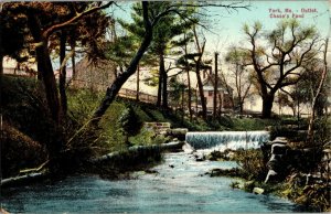 Outlet Chase's Pond, York ME c1910 Vintage Postcard L28