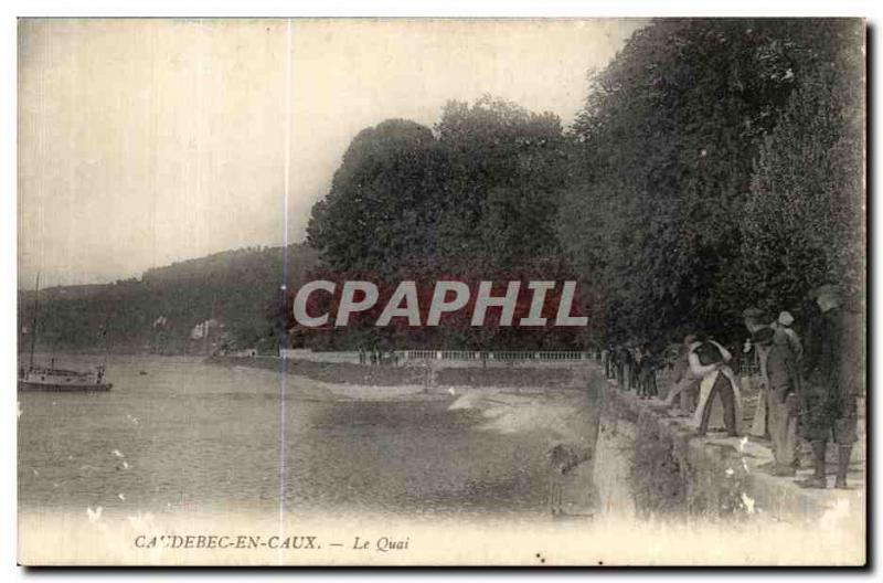 Old Postcard Caudebec en Caux Le Quai