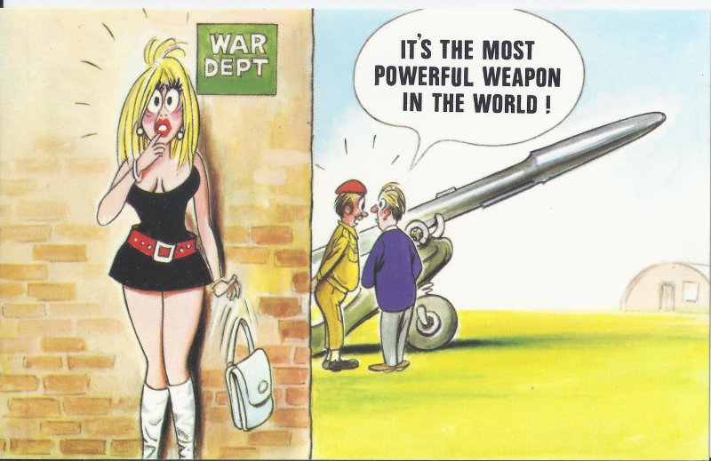 Vintage 1970's Bamforth's COMIC Postcard MOST POWERFUL WEAPON in th...