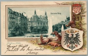 KOLN GERMANY COLOGNE ANTIQUE POSTCARD w/ STAMP