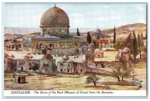 c1910 Dome of the Rock Mosque of Omar Jerusalem Israel Oilette Tuck Art Postcard