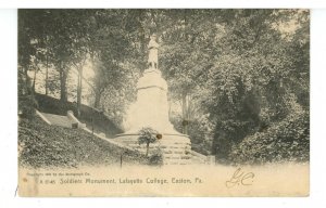 PA - Easton. Lafayette College, Soldiers' Monument ca 1905   