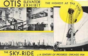 OTIS ELEVATOR EXHIBIT Sky-Ride Chicago, IL 1934 Expo Fair Vintage Postcard