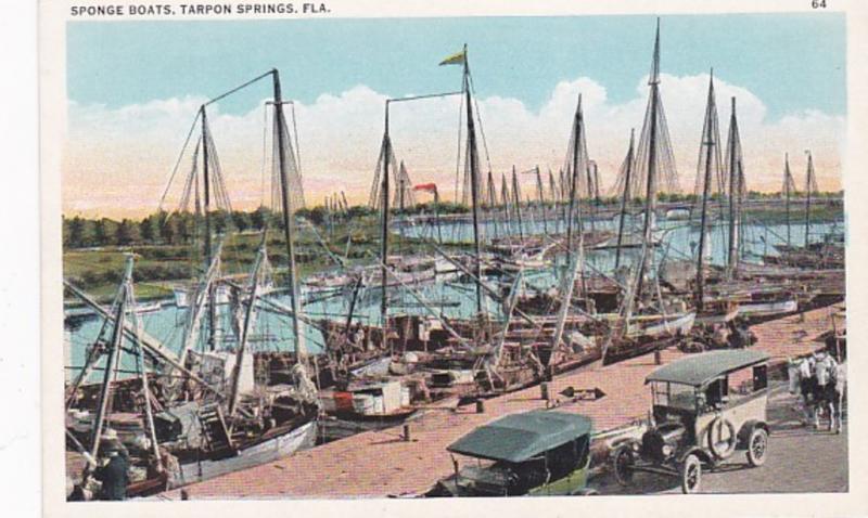 Florida Tarpon Springs Sponge Boats At Dock