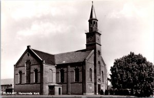 Netherlands Fijnaart Hervormde Kerk Vintage RPPC C019