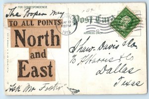 c1912 Houston Texas Vintage Postcard Cotton Ship Channel Shipments Amount Posted