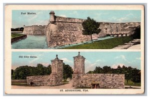 Postcard FL Fort Marion Old City Gates St. Augustine FLA. Florida