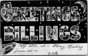 Greetings from Billings Montana Multi View UDB c1906 Vintage Postcard H03