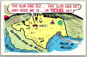 Vtg Comic Size of Texas TX 1960s Laff Gram Humor Postcard