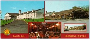 c1970s Enola PA Summerdale Junction Restaurant Quality Inn Oversized Postcard 3S