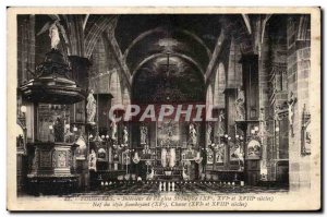 Old Postcard Fougeres Interior of St Sulpice & # 39Eglise