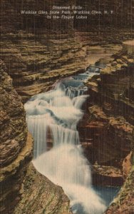 Vintage Postcard Diamana Falls Watkins Glen State Park Finger Lakes New York NY