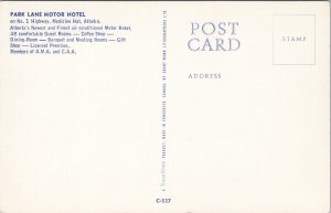 Park Lane Motor Hotel Medicine Hat AB Alberta Motel Unused Vintage Postcard F57