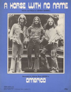 America A Horse With No Name Rare UK 1972 Sheet Music