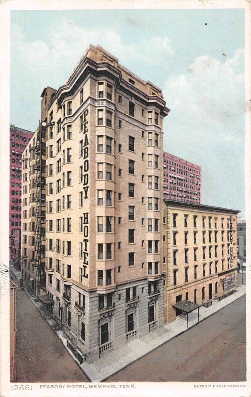 Peabody Hotel Memphis Tennessee 1910 Phostint postcard