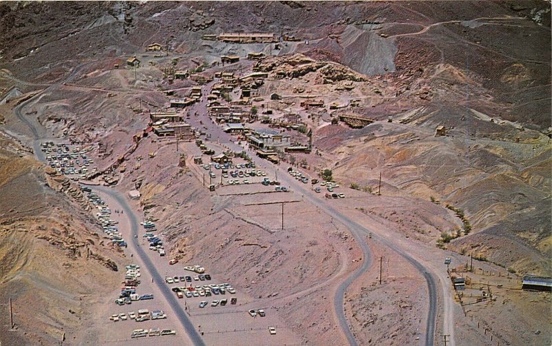 Yermo California 1960s Postcard Aerial View Calico Ghost Town near