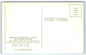 HONOLULU, HI, HAWAII ~ Aerial View of INTERNATIONAL AIRPORT c1960s Postcard