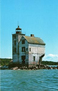 PC5855  ABANDONED ROUND ISLAND LIGHTHOUSE, MACKINAC ISLAND.
