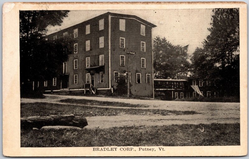 Bradley Corporation Putney Vermont Building Landmark Antique Photo Postcard