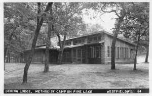 Dining Lodge Methodist Camp Pine Lake Westfield Wisconsin Real Photo postcard