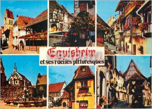 Modern Postcard Eguisheim (Haut Rhin) Historic Town on the Alsace Wine Route
