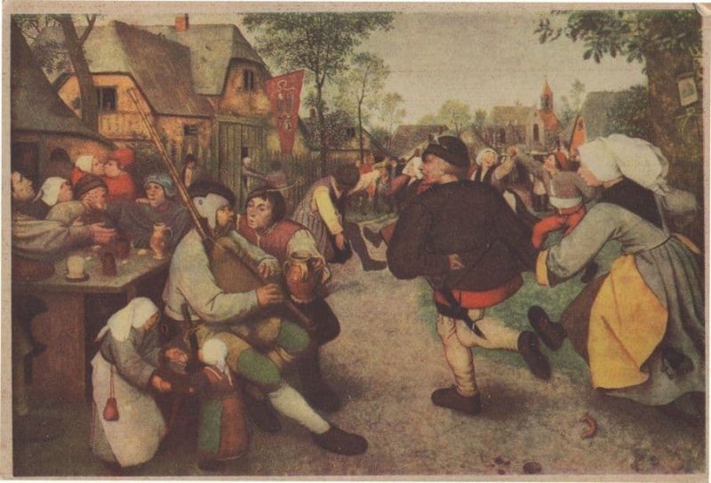 Pieter Breughel Danse Of The Peasants Pagans Paysans Painting Postcard