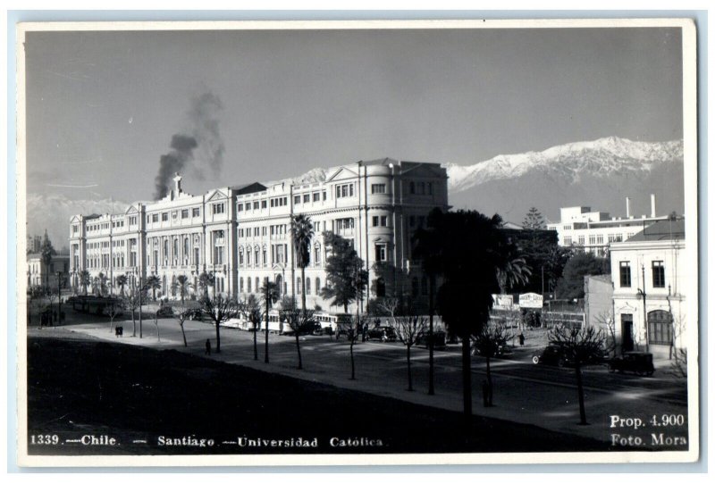 c1930's Catholic University Santiago Chile Vintage RPPC Photo Postcard