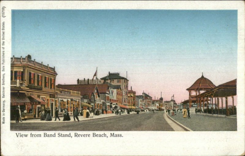 Revere Beach MA Band Stand c1905 Copper Windows Postcard