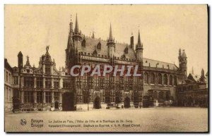 Old Postcard Bruges Justice of Peace L & # 39Hotel City and St. blood Basillique