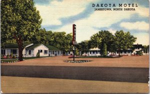 USA Dakota Motel Jamestown North Dakota Linen Postcard C032