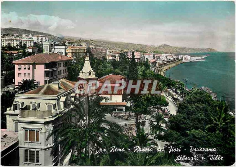 Postcard Modern San Remo Panorama Riviere des Fleurs Hotels and Villas