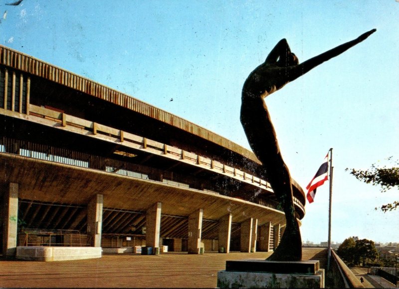 Japan Tokyo National Stadium Promenade and Its Bronze Statue