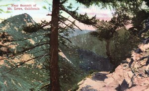 Vintage Postcard Near Summit of Mount Lowe Pines Rocks Hill Mountain California