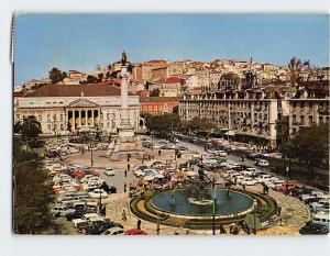 Postcard Rossio Square Lisbon Portugal