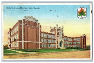 1936 Delta Collegiate Hamilton Ontario Canada Vintage Posted Postcard 