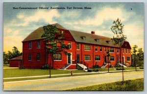 US Army  NCO Apartments  Fort Devens  Massachusetts  Postcard