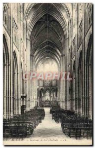 Old Postcard Auxerre Interior of the cathedral