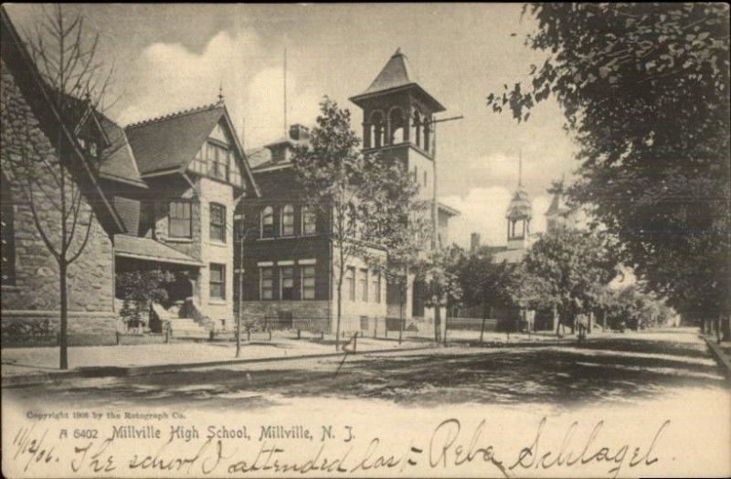 Millville NJ High School c1910 Postcard