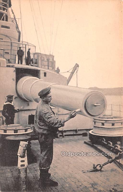 Crew on Deck Military Battleship Unused 