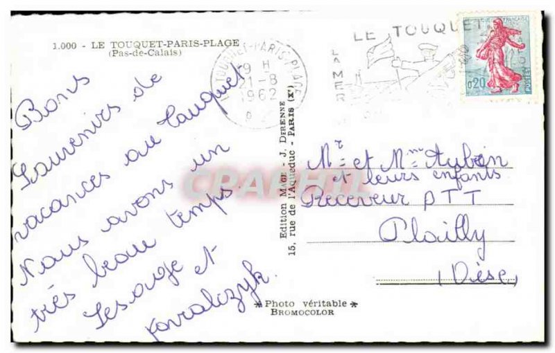 Old Postcard Le Touquet Paris Plage