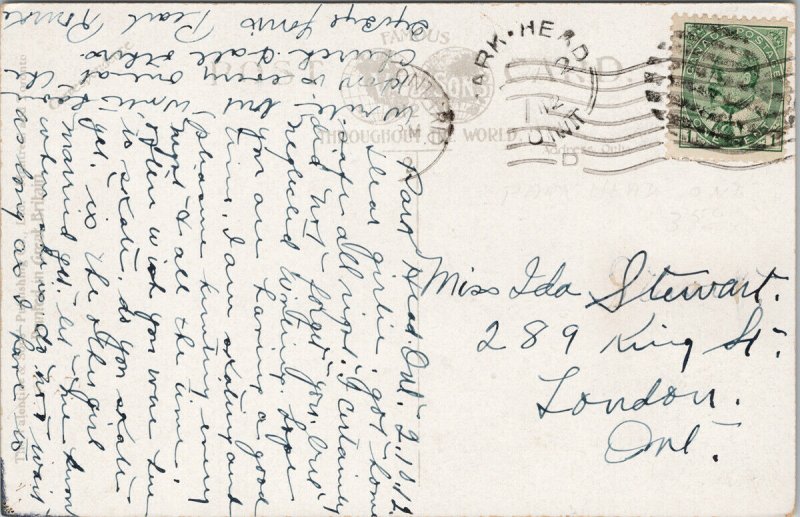 1912 Park Head ON Cancel Sugar Loaf Mackinac Island Georgian Bay Postcard H6