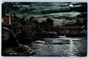 1910 Victoria British Columbia Canada Vintage Postcard Gorge Night Moon Bridge