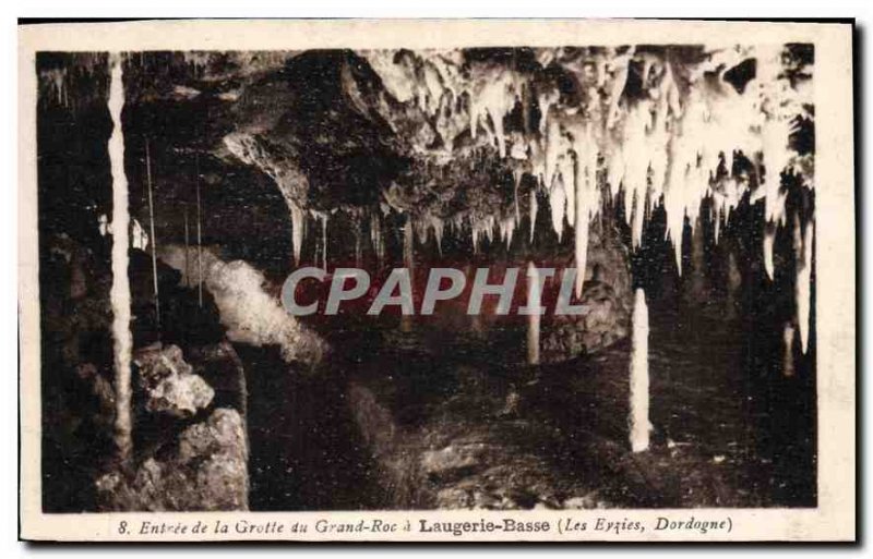 Postcard Old Entrance of the Grand Roc Cave has Laugerie Lower Eyzies Dordogne