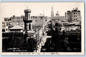 Guadalajara Jalisco Mexico Postcard Building View c1940's Posted RPPC Photo