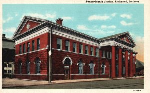 Vintage Postcard Pennsylvania Station Historic Landmark Richmond Indiana Voyles