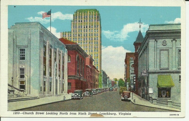 Lynchburg, Virginia, Church Street Looking North From Ninth Street