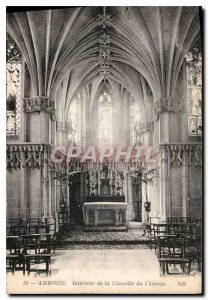 Postcard Old Amboise Interior of the Chateau Chapel