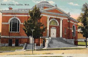 Public Library Cadillac Michigan 1910s postcard