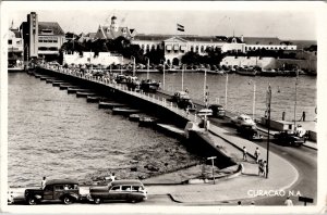 Curacao Netherlands Antilles RPPC Pontoon Bridge Governors Res 1953 Postcard A24